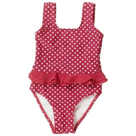 UV Badeanzug Kleid rot Punkten Mädchen weißen UV | Badeanzüge mit